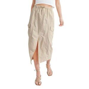 All In Favor Cargo Nylon Midi Skirt Size XS
